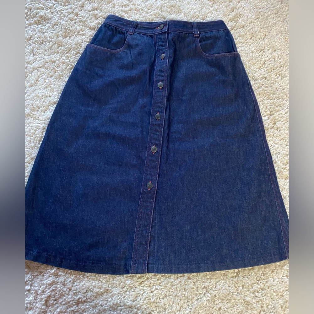 Vintage Halston III Denim Skirt